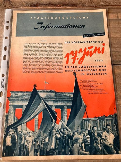 “Staatsbürgerliche” opstand burgers 17 juni 1953 in de DDR, Verzamelen, Militaria | Algemeen, Boek of Tijdschrift, Ophalen of Verzenden