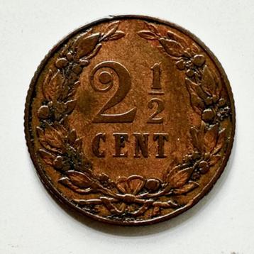 2 1/2 cent brons 1904 Koninkrijk der Nederlanden wilhelmina beschikbaar voor biedingen