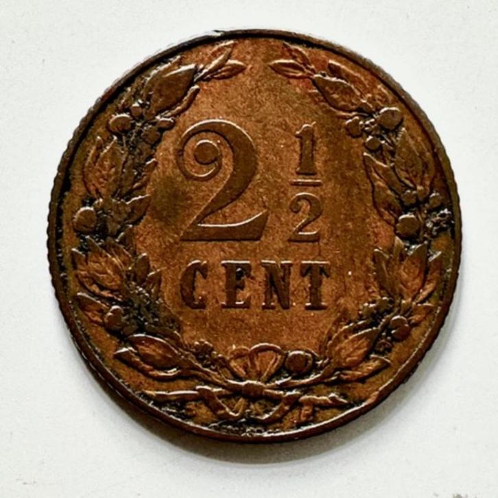 2 1/2 cent brons 1904 Koninkrijk der Nederlanden wilhelmina, Postzegels en Munten, Munten | Nederland, Losse munt, 1 cent, Koningin Wilhelmina