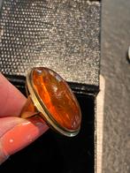 Barnsteen gouden ring 14 krt geelgoud maat 17,5, Sieraden, Tassen en Uiterlijk, Ringen, Ophalen of Verzenden