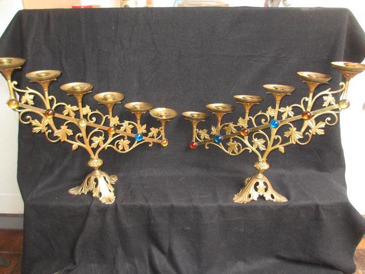 Kandelaar Oogstkandelaar Kaarsenstandaard Kerkkandelaar set, Antiek en Kunst, Antiek | Kandelaars, Koper of Brons, Ophalen of Verzenden