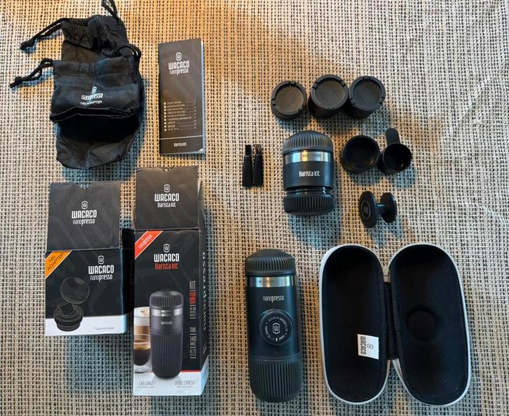 Wacao Nanopresso + Nespresso +  Barista kit + reishoes, Witgoed en Apparatuur, Koffiezetapparaten, Zo goed als nieuw, Espresso apparaat