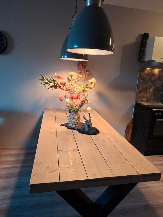 Steigerhouten tafel, Huis en Inrichting, Tafels | Eettafels, Zo goed als nieuw, 50 tot 100 cm, 200 cm of meer, Rechthoekig, Ophalen