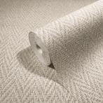 Marburg behang met visgraat structuur., Ophalen of Verzenden, Minder dan 10 m², Beige