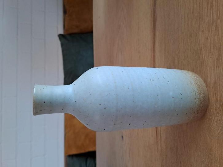 1 Blauwgrijs met bruine vaas., Huis en Inrichting, Woonaccessoires | Vazen, Zo goed als nieuw, Overige kleuren, Minder dan 50 cm