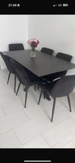 Eetkamer stoelen 6 velvet black 40€ PER STUK, Ophalen, Zo goed als nieuw, Rond, 50 tot 100 cm
