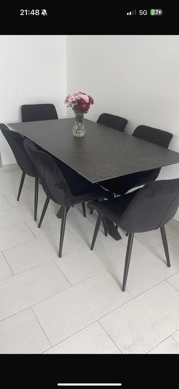 Eetkamer stoelen 6 velvet black 40€ PER STUK