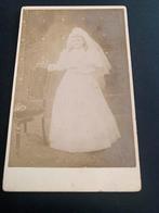 cdv carte de visite eerste communie meisje wit 27, Foto, Ophalen of Verzenden, Zo goed als nieuw, Voor 1940