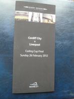 Mapje met entreekaar Cardiff City - Liverpool  Carling Cup, Nieuw, Overige typen, Verzenden, Buitenlandse clubs