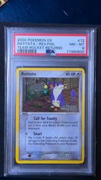 PSA 8 Rattata - Team Rocket Returns, Ophalen of Verzenden, Zo goed als nieuw, Losse kaart, Foil