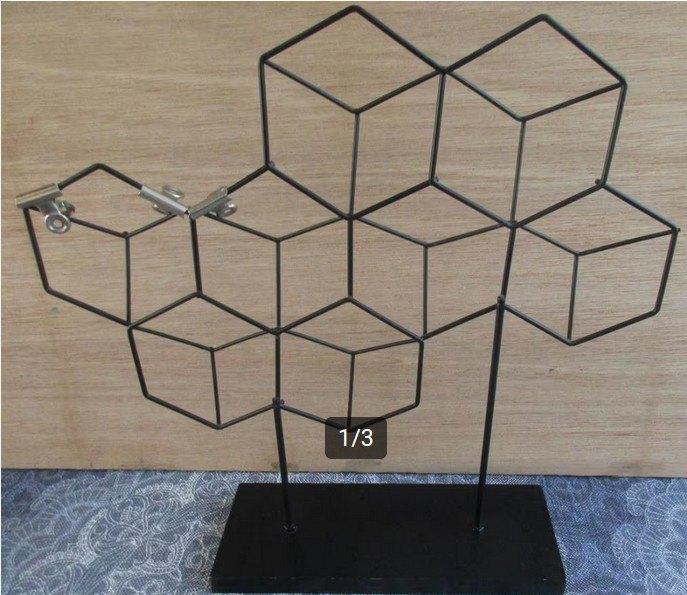 zwart metalen kubus rek voor foto's of memo's, Huis en Inrichting, Woonaccessoires | Memoborden, Ophalen of Verzenden, Nieuw, Overige typen