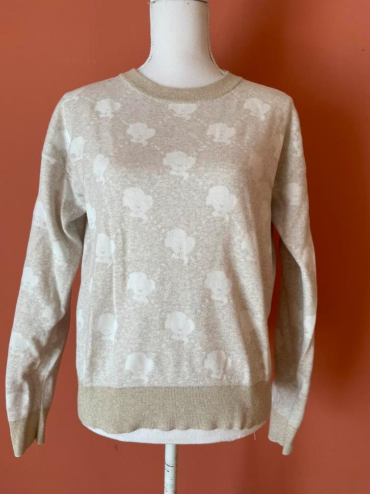 Reinders creme kleurige trui met logo print maat 36/38, Kleding | Dames, Truien en Vesten, Zo goed als nieuw, Maat 36 (S), Beige
