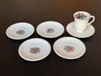 Wedgwood Conway koffiekop (1) en schotels (5), Ophalen of Verzenden, Zo goed als nieuw, Wedgwood, Kop(pen) en/of Schotel(s)