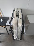 Logeerbed inklapbaar op wielen met matras, 90 cm, Eenpersoons, Zwart, Zo goed als nieuw