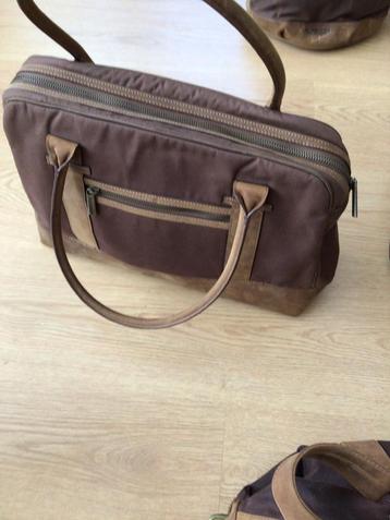 Outdoor — Wax Canvas Leer tassen (2) — Bosboom beschikbaar voor biedingen