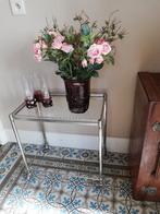 Vintage bar cart / drankentrolley, chroom, op wieltjes, Minder dan 55 cm, Metaal of Aluminium, Vintage regency retro design, Zo goed als nieuw