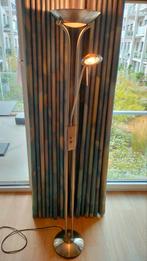 Mooie staande vloerlamp met leeslamp, dimbaar, Ophalen, Gebruikt, Metaal, 150 tot 200 cm