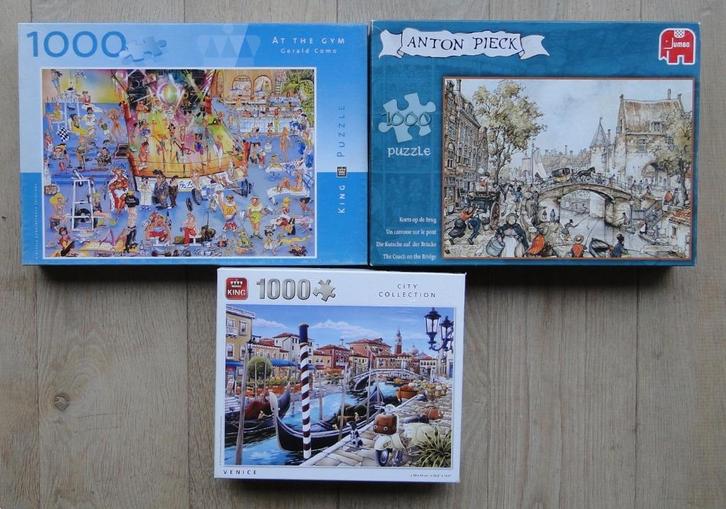Puzzels – 3 puzzels van 1000 stukjes., Hobby en Vrije tijd, Denksport en Puzzels, Nieuw, Legpuzzel, 500 t/m 1500 stukjes, Verzenden