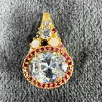 Gouden Hanger | 18k | 4,32g | druppelvorm zirkonia | 388026, Sieraden, Tassen en Uiterlijk, Kettinghangers, Gebruikt, Overige voorstellingen