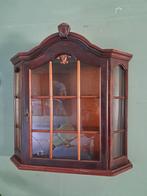 Vintage houten Wandvitrinekast met Glas, Huis en Inrichting, Kasten | Vitrinekasten, Ophalen, Glas, Klassiek, 50 tot 100 cm