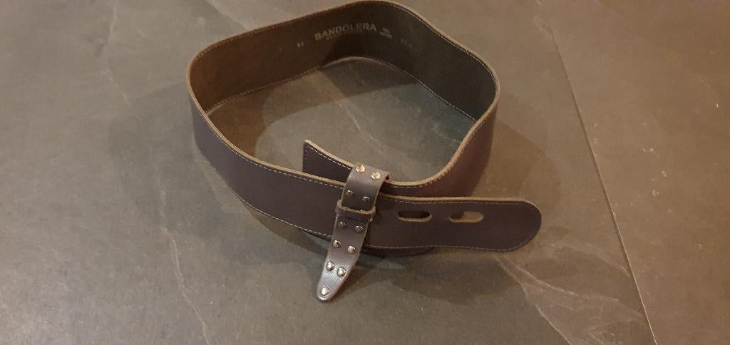 brede, leren, grijze tailleriem van bandolera, maat 80, 5 cm of meer, Heupriem, Ophalen of Verzenden, Zo goed als nieuw