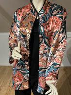 Vintage bloemen blouse XL koraal petrol, Kleding | Dames, Overige kleuren, Maat 42/44 (L), Ophalen of Verzenden, Jasje