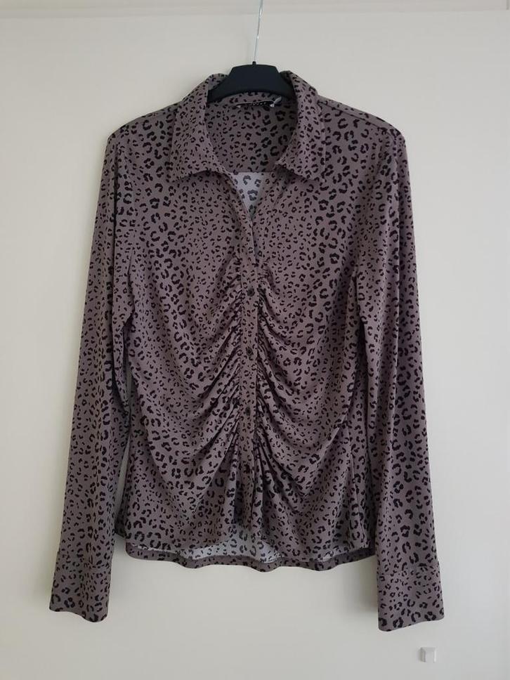 Blouse met panterprint -- maat L / XL -- Costes (nieuw!), Kleding | Dames, Blouses en Tunieken, Nieuw, Maat 42/44 (L), Bruin, Ophalen of Verzenden