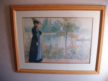 Carl Larsson - Karin at the Shore grote prent in lijst  beschikbaar voor biedingen