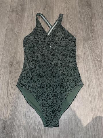 Hema army groene stippen print badpak swimsuit kruis mt L beschikbaar voor biedingen