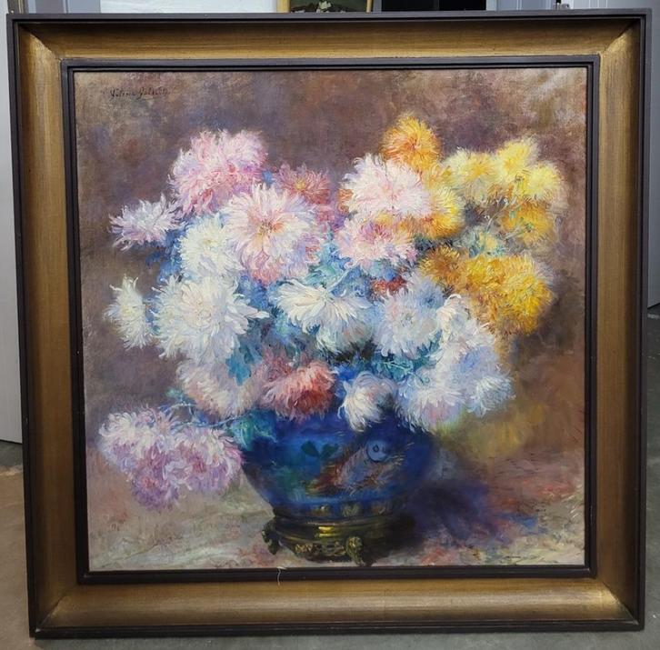 Valerie GELEEDTS, vaas met bloemen, Antiek en Kunst, Kunst | Schilderijen | Klassiek, Ophalen