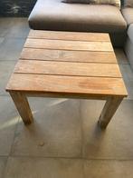 Teak houten bijzettafel - 80x80x50 cm, Gebruikt, 50 tot 75 cm, Vierkant, Teakhout