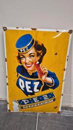 Vintage reclamebord emaille. Pez pepermunt, Verzamelen, Merken en Reclamevoorwerpen, Ophalen of Verzenden, Zo goed als nieuw, Reclamebord