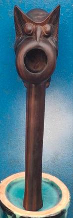Pijp. Uil . Indonesië. Handgestoken. Coromandel.  15 cm., Antiek en Kunst, Kunst | Niet-Westerse kunst, Ophalen