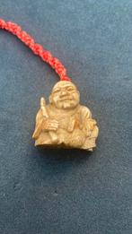 Japanse netsuke monnik met rat gesneden uit been/hertshoorn, Antiek en Kunst, Ophalen of Verzenden