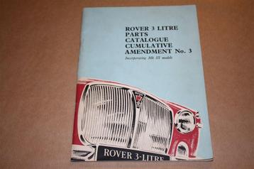 Rover 3 Litre Parts Catalogue - 1965 !! beschikbaar voor biedingen