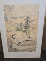 pointillisme , kunst met stippen., Antiek en Kunst, Kunst | Etsen en Gravures, Ophalen