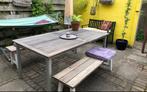 Stevige teakhouten tafel, Ophalen, Gebruikt, Rechthoekig, Teakhout