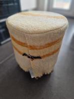 Vintage Stoffen Krukje / Voetenbankje, Hout, Minder dan 50 cm, Gebruikt, Minder dan 50 cm