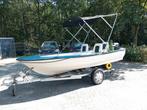 Vis /toerboot met trailer en 10 pk honda motor, Watersport en Boten, Vis- en Consoleboten, Ophalen, Gebruikt, Tot 10 pk, 3 tot 6 meter
