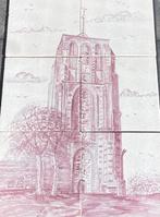 Uniek tegel tableau  Oldehove Leeuwarden  Rood/Wit, Antiek en Kunst, Ophalen of Verzenden