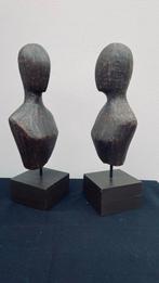 Houten koppen 45 cm hoog, Overige materialen, Zwart, Ophalen of Verzenden, Zo goed als nieuw