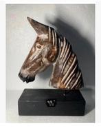 2 x Woondecoratie houten paardenhoofd op standaard pr.p.stuk, Ophalen of Verzenden
