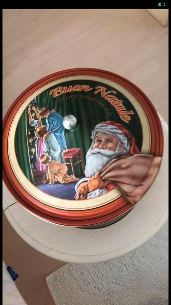 Vintage Kerst Koektrommel, Huis en Inrichting, Keuken | Keukenbenodigdheden, Zo goed als nieuw, Ophalen of Verzenden
