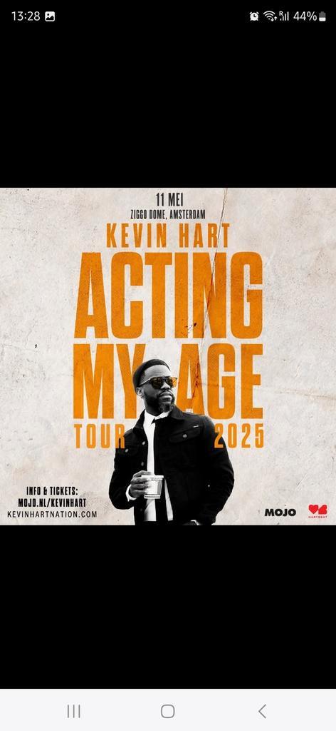 Kevin Hart 11 mei ziggo dome 2 x, Tickets en Kaartjes, Overige Tickets en Kaartjes, Twee personen