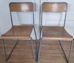 2 stuks stapelbare (school / kantine) stoelen, Metaal, Twee, Vintage school, Gebruikt