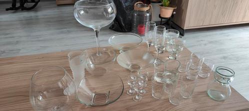 Diverse Glazen en Schalen, Huis en Inrichting, Keuken | Servies, Gebruikt, Glas of Glazen, Effen, Glas, Ophalen