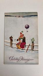 Nieuwjaar. Clown op hek,ballon, hondje, Hoorn. Gesign. 1935, Verzenden