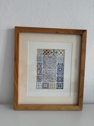Framed Geometric Tile Art Print beschikbaar voor biedingen