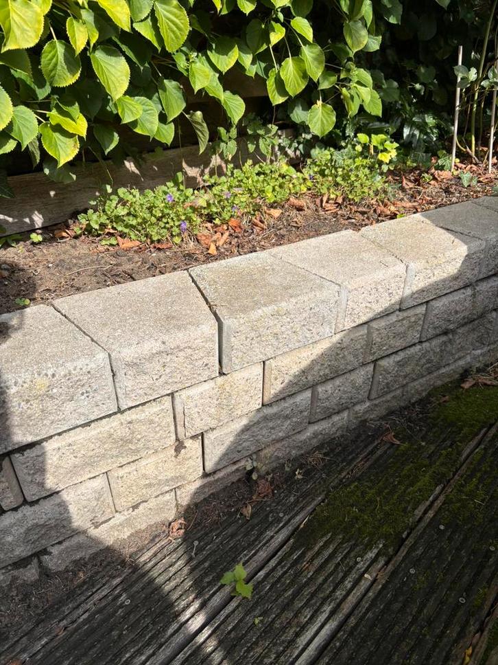 Stapelblokken border stenen, Tuin en Terras, Tegels en Klinkers, Zo goed als nieuw, Overige typen, Beton, Minder dan 5 m², Ophalen