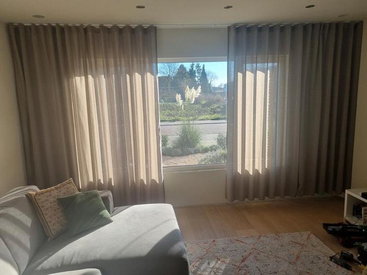 Inbetween linnen wave gordijnen 386 bij 256 hoog taupe, Huis en Inrichting, Stoffering | Gordijnen en Lamellen, Ophalen of Verzenden